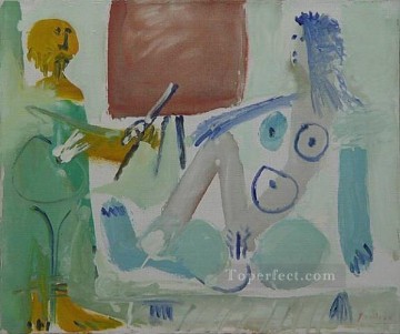 Nude Painting - The Artist and His Model 3 1965 Abstract Nude